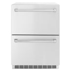 ZLINE 24-Inch Outdoor Refrigerator Drawer 4.6 Cu. Ft. Capacity Stainless Steel Dual Drawer 168-Can Storage (RDSO-ST-24)