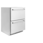 ZLINE 24-Inch Outdoor Refrigerator Drawer 4.6 Cu. Ft. Capacity Stainless Steel Dual Drawer 168-Can Storage (RDSO-ST-24)