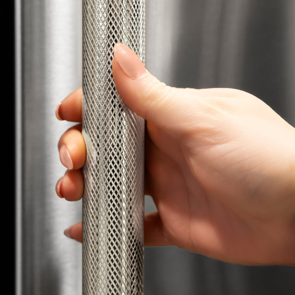 ZLINE 36 in. Counter-Depth French Door Refrigerator 22.5 cu. ft. Fingerprint-Resistant Stainless Steel, Ice Maker, Polished Nickel Helix Handles (RFMZ-36-KPN)