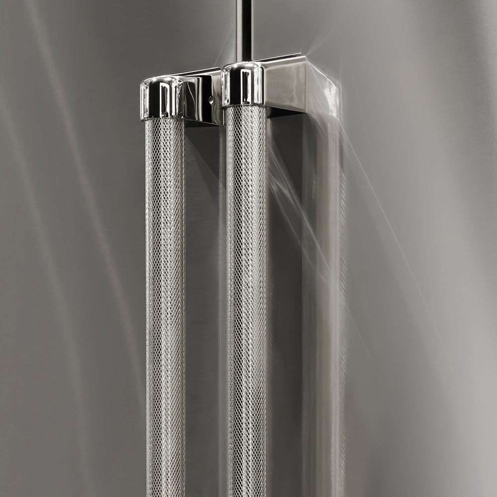 ZLINE 36 in. French Door Refrigerator 28.9 cu. ft. Standard-Depth External Water Dispenser Dual Ice Maker Fingerprint-Resistant Stainless Steel Polished Nickel Helix Handles (RSMZ-W-36-