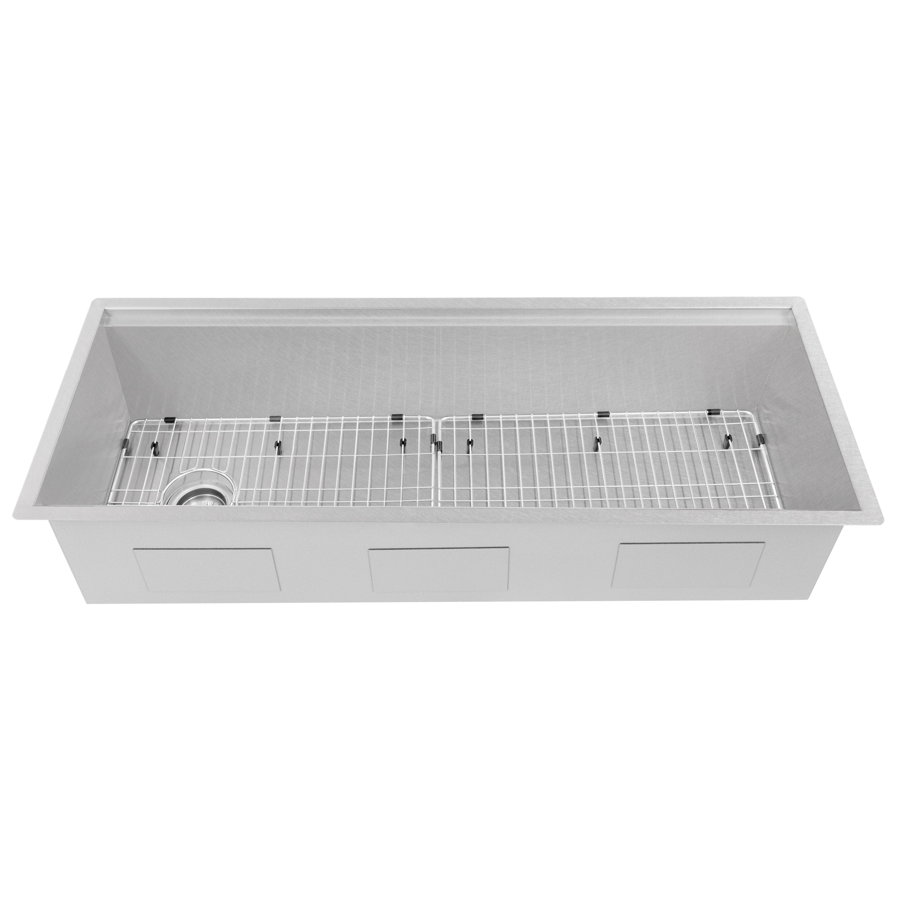 ZLINE 43" Garmisch Undermount Single Bowl Satin Stainless Steel Kitchen Sink with Bottom Grid and Accessories, SLS-43S