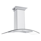 ZLINE 42 in. Wall Mount Range Hood with CrownSound Bluetooth Speakers, Stainless Steel, 400 CFM, LED Lighting (KN4CRN-BT-42)