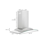 ZLINE 36 Inch Wall Mount Range Hood Stainless Steel & Glass Convertible Vent 400 CFM (KN-36)