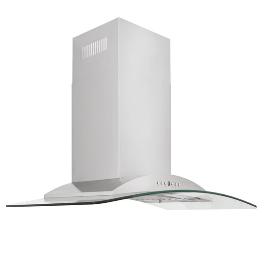 ZLINE 36 Inch Wall Mount Range Hood Stainless Steel & Glass Convertible Vent 400 CFM (KN-36)