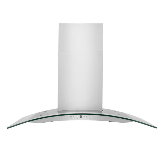 ZLINE 48 in. Wall Mount Range Hood Convertible Stainless Steel & Glass 4-Speed 400 CFM (KN4-48)