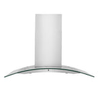 ZLINE 36 in Wall Mount Range Hood Convertible Vent Stainless Steel & Glass 4-Speed 700 CFM (KN4-36)