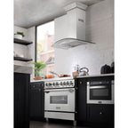 ZLINE 48 in. Wall Mount Range Hood Convertible Stainless Steel & Glass 4-Speed 400 CFM (KN4-48)