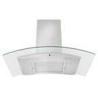 ZLINE 48 in. Wall Mount Range Hood Convertible Stainless Steel & Glass 4-Speed 400 CFM (KN4-48)