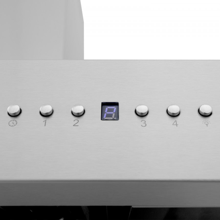 ZLINE 36 in. Wall Mount Range Hood, Stainless Steel, 400 CFM, CrownSound Bluetooth Speakers (667CRN-BT-36)