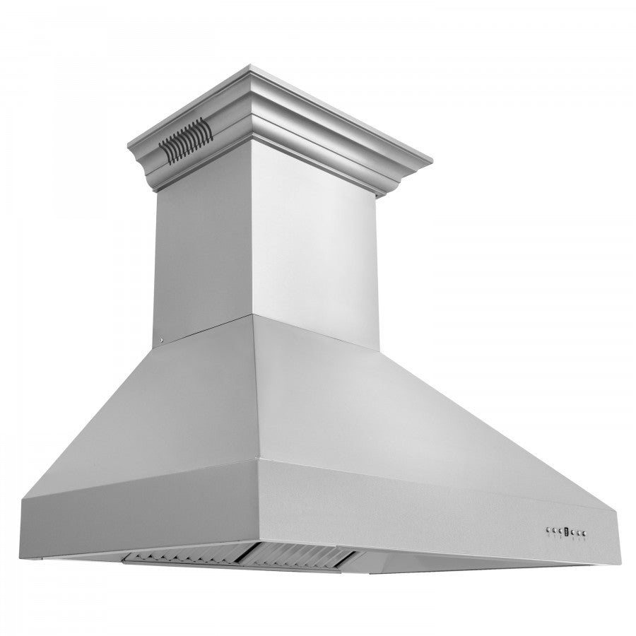 ZLINE 36 in. Wall Mount Range Hood, Stainless Steel, 400 CFM, CrownSound Bluetooth Speakers (667CRN-BT-36)