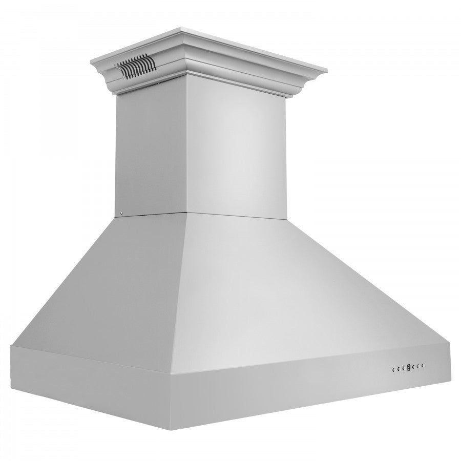 ZLINE 60 in. Wall Mount Range Hood Stainless Steel 400 CFM CrownSound Bluetooth Speakers (667CRN-BT-60)