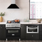 ZLINE 30 in. Wall Mount Range Hood Stainless Steel Black Matte Shell 4-Speed 400 CFM (KB4STX-BLM-30)