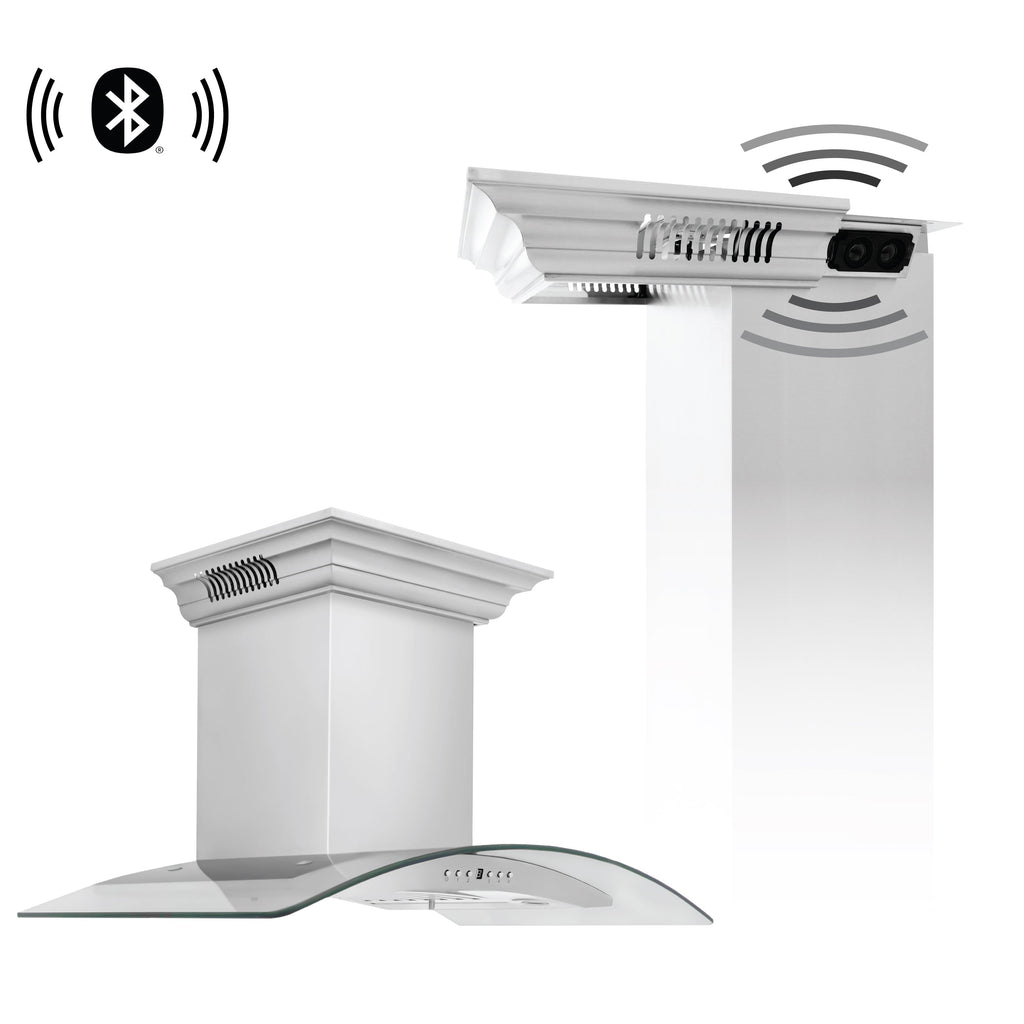 ZLINE 48 in. Wall Mount Range Hood with CrownSound® Bluetooth Speakers, Stainless Steel (773.99)