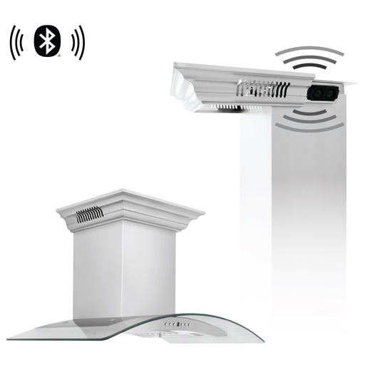 ZLINE 48 in. Wall Mount Range Hood with CrownSound® Bluetooth Speakers, Stainless Steel (773.99)