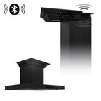 ZLINE 36 in. Wall Mount Range Hood 400 CFM Black Stainless Steel Bluetooth Crown Molding (BSKENCRN-BT-36)