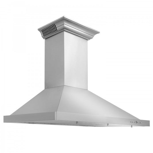 ZLINE 42 in. Wall Mount Range Hood Stainless Steel 400 CFM CrownSound Bluetooth Speakers (KL2CRN-BT-42)