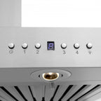 ZLINE 42 in. Wall Mount Range Hood 400 CFM Stainless Steel Bluetooth Speakers CrownSound® (KECRN-BT-42)