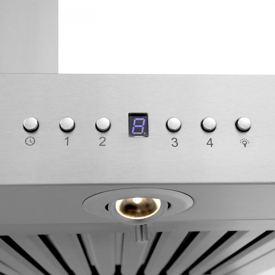 ZLINE 48 in Wall Mount Range Hood Stainless Steel 400 CFM CrownSound Bluetooth Speakers (KECRN-BT-48)