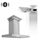 ZLINE 48 in Wall Mount Range Hood Stainless Steel 400 CFM CrownSound Bluetooth Speakers (KECRN-BT-48)