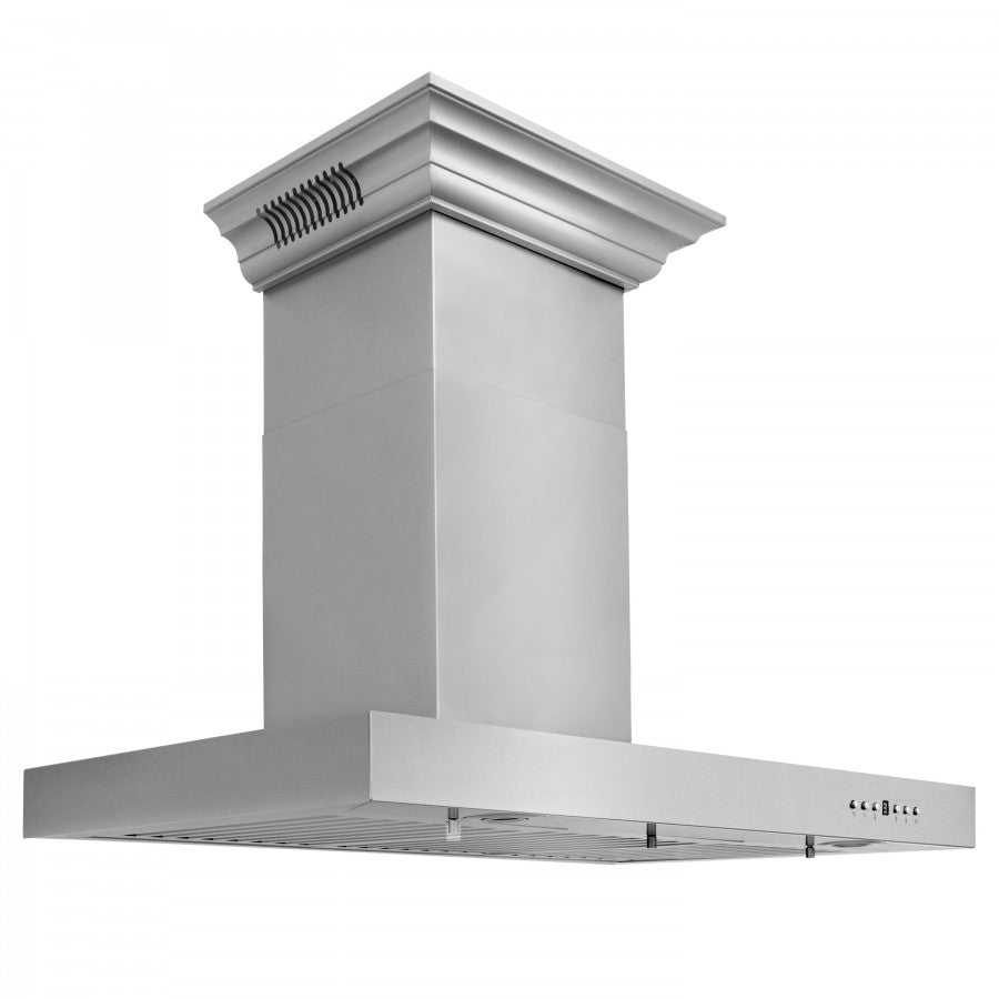 ZLINE 30 in. Wall Mount Range Hood 400 CFM Stainless Steel CrownSound Bluetooth Speakers (KECRN-BT-30)