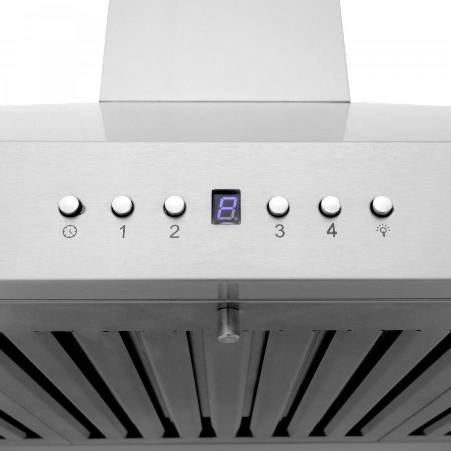 ZLINE 42 Inch Wall Mount Range Hood Stainless Steel with CrownSound Bluetooth Speakers (KL3CRN-BT-42)