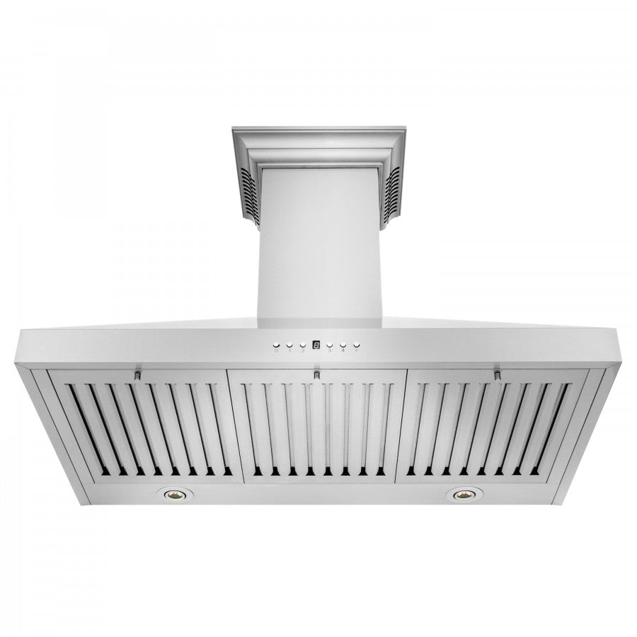 ZLINE 36 in Wall Mount Range Hood 400 CFM Stainless Steel with CrownSound Bluetooth Speakers (KL3CRN-BT-36)