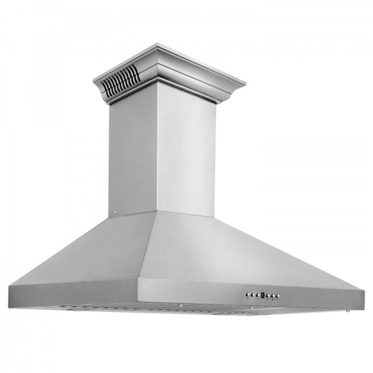 ZLINE 42 Inch Wall Mount Range Hood Stainless Steel with CrownSound Bluetooth Speakers (KL3CRN-BT-42)