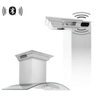 ZLINE 36 in. Wall Mount Range Hood Stainless Steel 400 CFM CrownSound Bluetooth Speakers 4-Speed (KN4CRN-BT-36)
