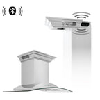 ZLINE 36 in. Wall Mount Range Hood 400 CFM Stainless Steel Bluetooth CrownSound Speakers (KNCRN-BT-36)