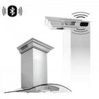 ZLINE 36 in. Wall Mount Range Hood Stainless Steel 400 CFM CrownSound Bluetooth Speakers (KZCRN-BT-36)