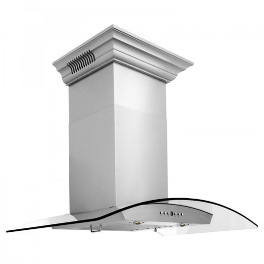 ZLINE 36 in. Wall Mount Range Hood Stainless Steel 400 CFM CrownSound Bluetooth Speakers (KZCRN-BT-36)