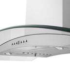 ZLINE 42 in. Wall Mount Range Hood with CrownSound Bluetooth Speakers, Stainless Steel, 400 CFM, LED Lighting (KN4CRN-BT-42)