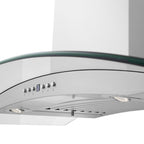 ZLINE 36 in. Wall Mount Range Hood Stainless Steel 400 CFM CrownSound Bluetooth Speakers 4-Speed (KN4CRN-BT-36)