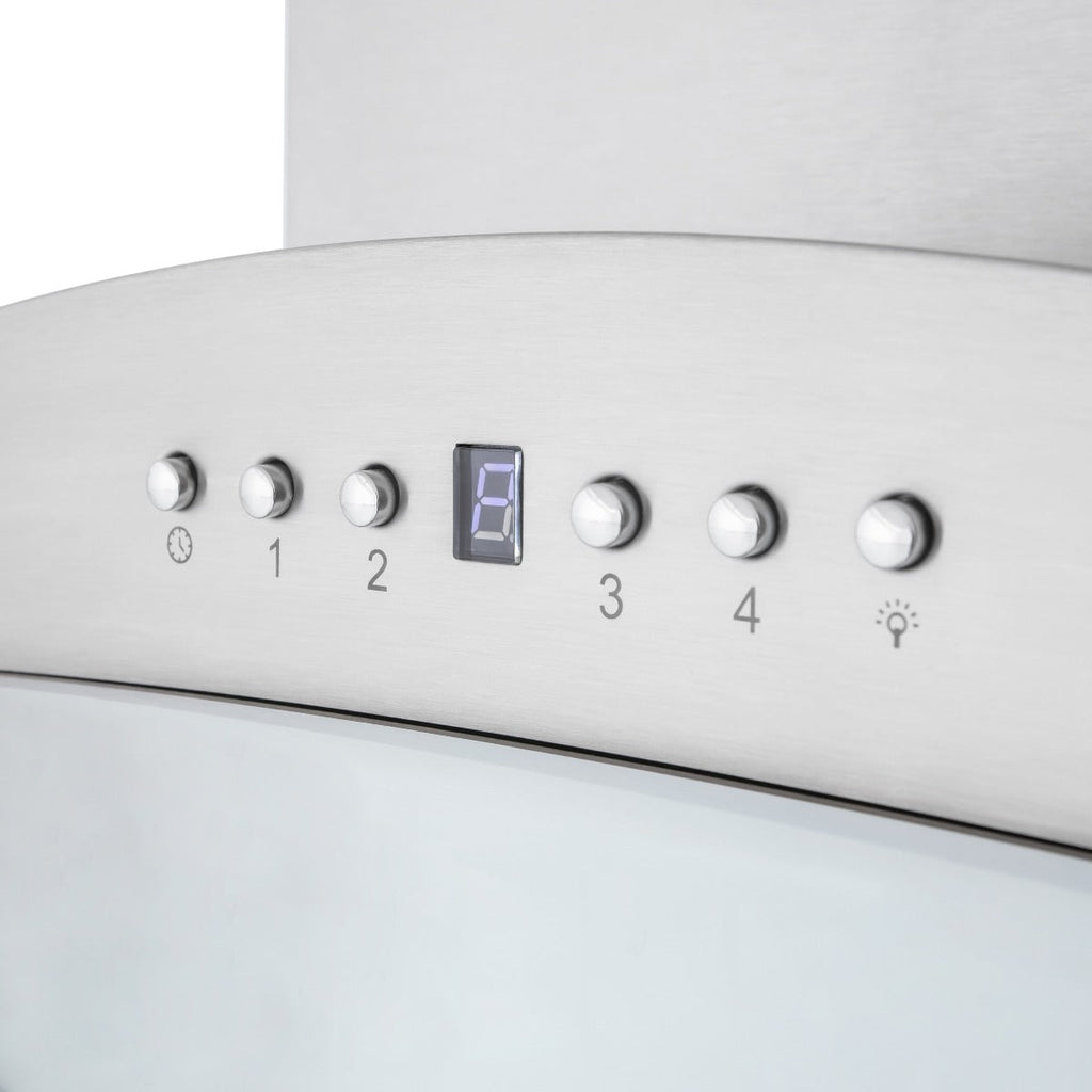 ZLINE 36 in. Wall Mount Range Hood 400 CFM Stainless Steel Bluetooth CrownSound Speakers (KNCRN-BT-36)