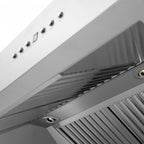 ZLINE 48 in. Wall Mount Range Hood 400 CFM Stainless Steel CrownSound Bluetooth Speakers (697CRN-BT-48)
