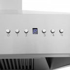 ZLINE 48 in. Wall Mount Range Hood 400 CFM Stainless Steel CrownSound Bluetooth Speakers (697CRN-BT-48)