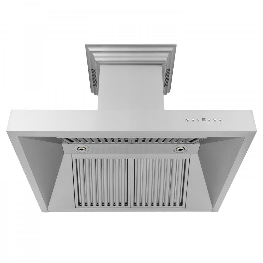 ZLINE 60 in. Wall Mount Range Hood Stainless Steel 400 CFM CrownSound® Bluetooth Speakers (697CRN-BT-60)