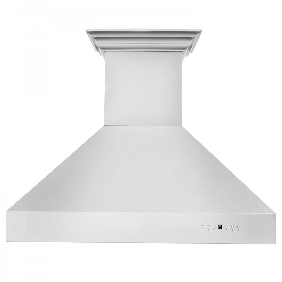 ZLINE 48 in. Wall Mount Range Hood 400 CFM Stainless Steel CrownSound Bluetooth Speakers (697CRN-BT-48)
