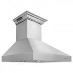 ZLINE 54 in. Wall Mount Range Hood Stainless Steel 400 CFM CrownSound® Bluetooth Speakers (697CRN-BT-54)