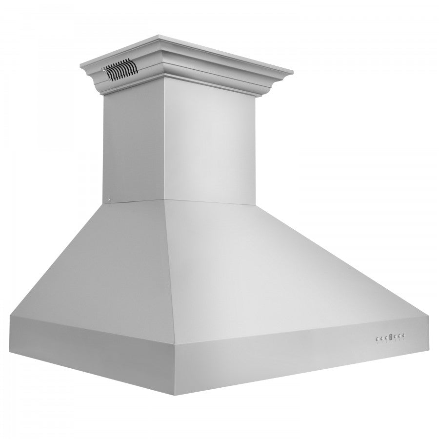 ZLINE 60 in. Wall Mount Range Hood Stainless Steel 400 CFM CrownSound® Bluetooth Speakers (697CRN-BT-60)
