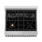 ZLINE 30 in. Dual Fuel Range with Gas Cooktop, Electric Convection Oven, Brass Burners, Griddle, 4.0 cu. ft., Stainless Steel (RA-BR-GR-30)