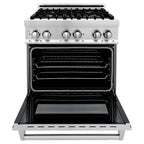 ZLINE 30" Dual Fuel Range with Gas Cooktop and Electric Oven, Stainless Steel with Brass Burners (RA-BR-30)