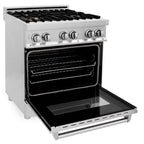 ZLINE 30" Dual Fuel Range with Gas Cooktop and Electric Oven, Stainless Steel with Brass Burners (RA-BR-30)