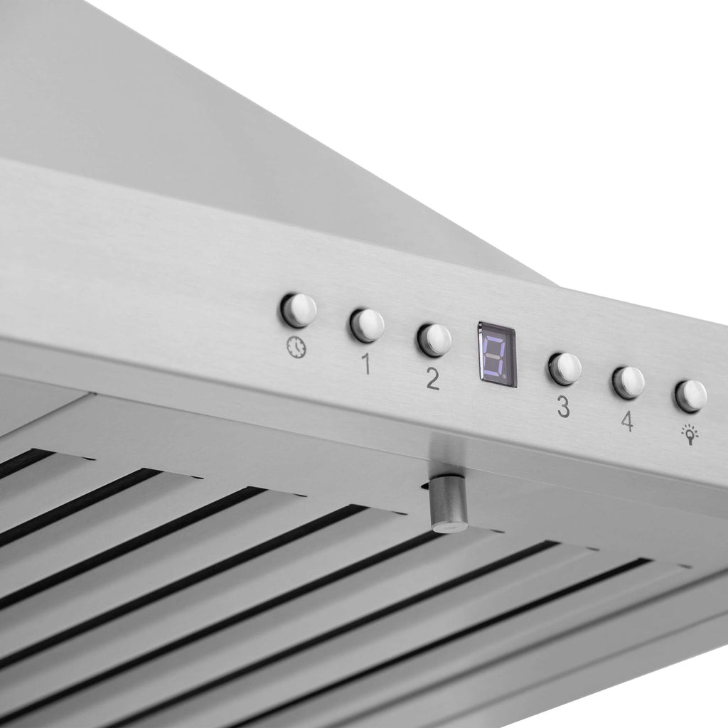 ZLINE 24 in. Wall Mount Range Hood Convertible Stainless Steel Ducted/Ductless Charcoal Filters Included (KB-CF-24)