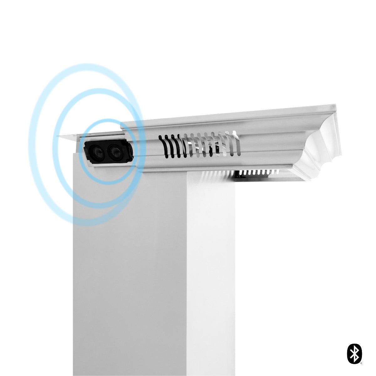 ZLINE 36 in. Wall Mount Range Hood Stainless Steel 400 CFM CrownSound Bluetooth Speakers 4-Speed (KN4CRN-BT-36)