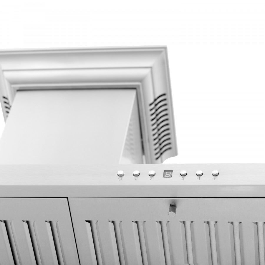 ZLINE 36 in Wall Mount Range Hood Stainless Steel Bluetooth Speakers CrownSound KBCRN-BT-36
