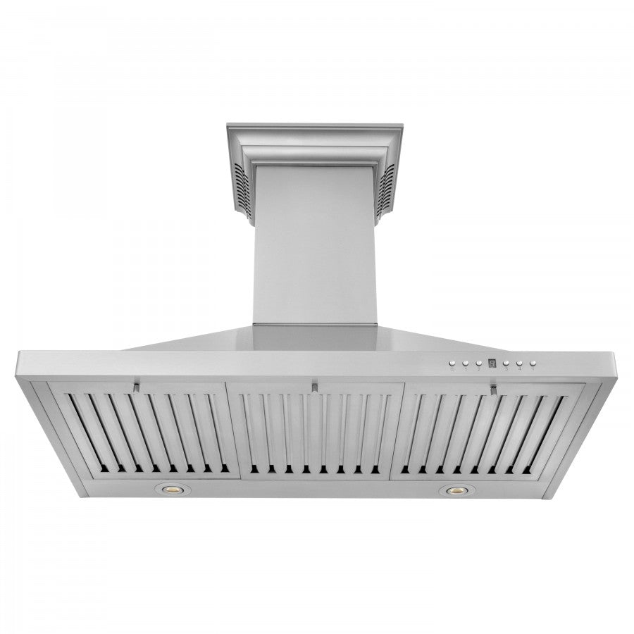 ZLINE 30 Inch Wall Mount Range Hood Stainless Steel Built-in Bluetooth Speakers 400 CFM (KBCRN-BT-30)