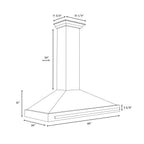 ZLINE 48 Inch Wall Mount Range Hood 400 CFM Convertible Black Stainless Steel (BSKB4X-48)