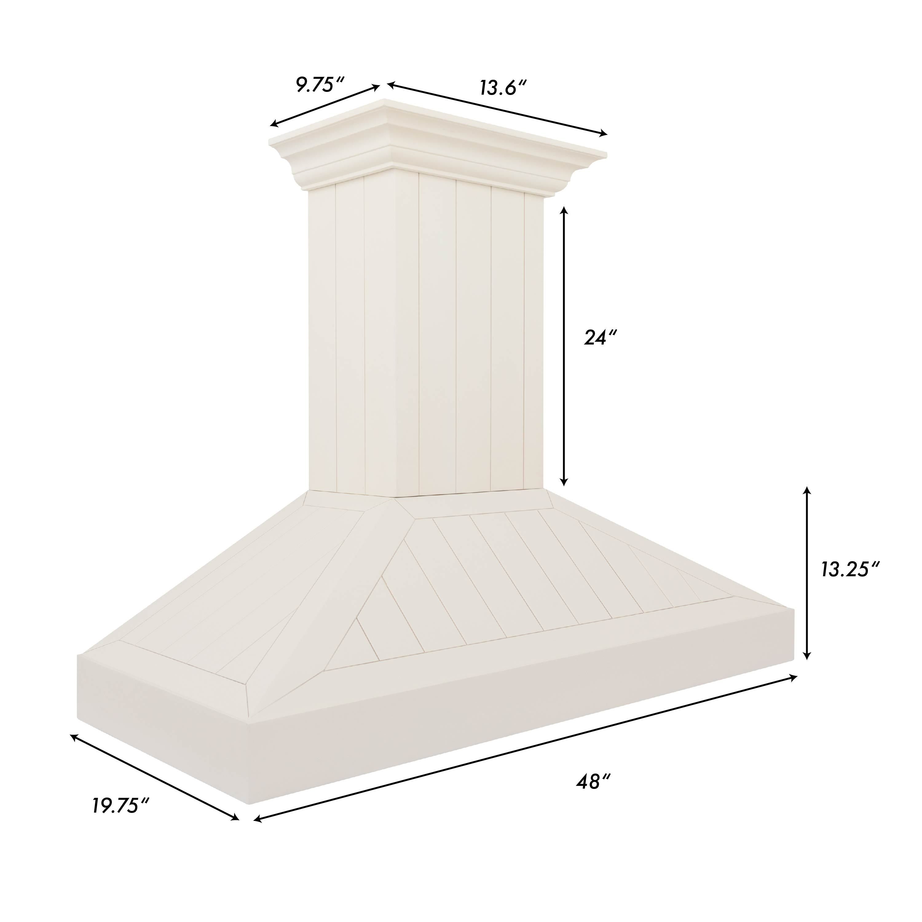 ZLINE 30 in. Wall Mount Range Hood – Wooden Construction, Cottage White Finish (KPTT-30)