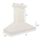 ZLINE 48 in. Wall Mount Range Hood Wooden White Finish Kitchen Vent Hood (KPTT-48)